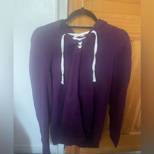 Dark purple lace up sweatshirt